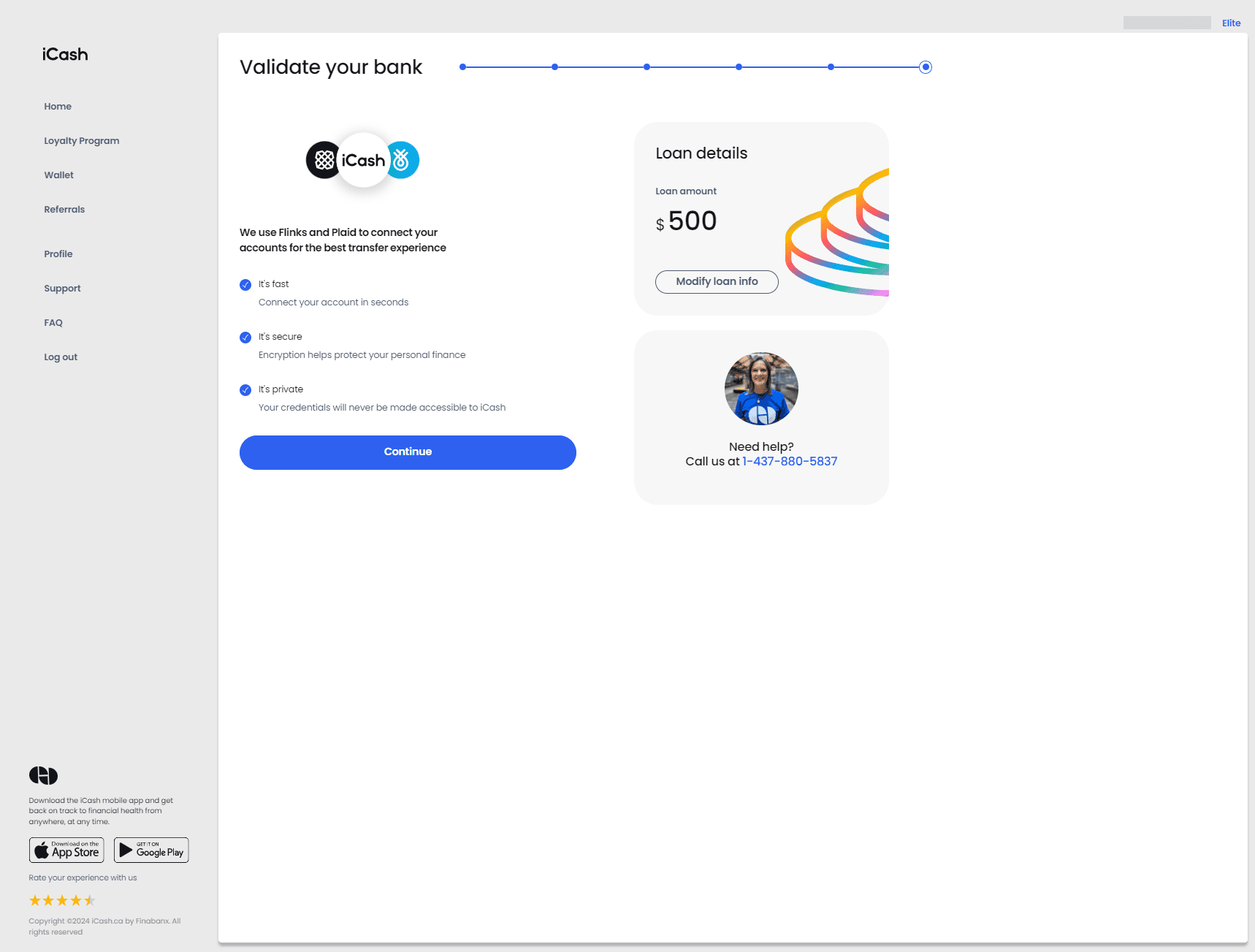 Step 5: Validate Your Banking Information - iCash Step 5: Validate Your Banking Information - iCash