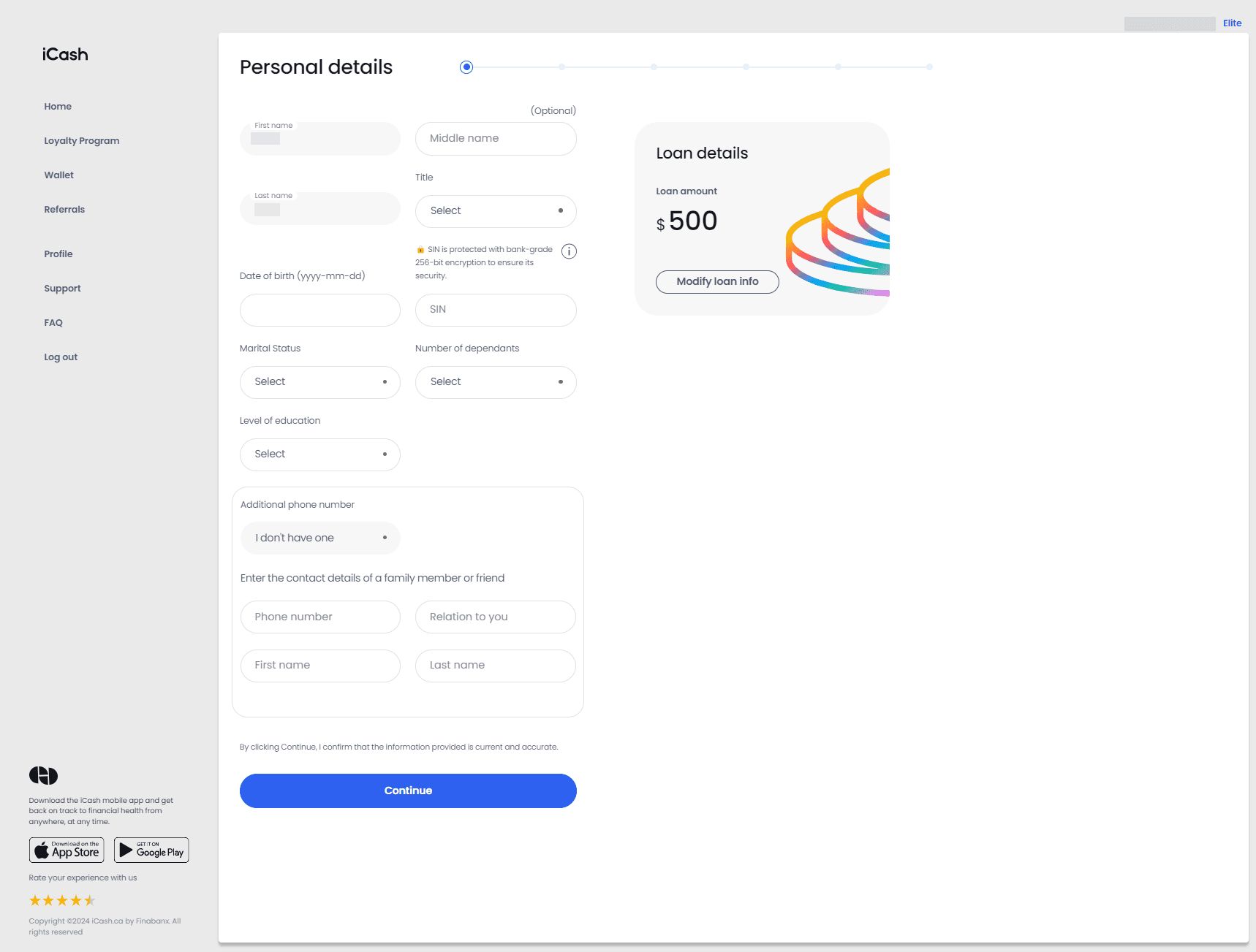 Step 4: Begin Filling Out Your Details - iCash Step 4: Begin Filling Out Your Details - iCash