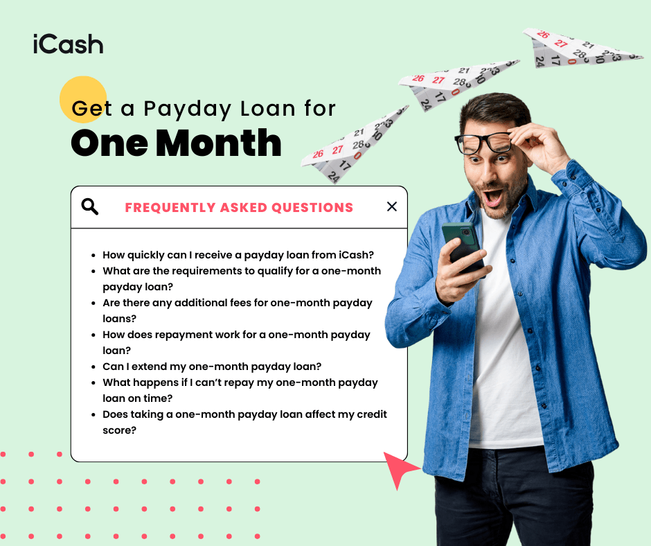 Get a Payday Loan for One Month Get a Payday Loan for One Month or More